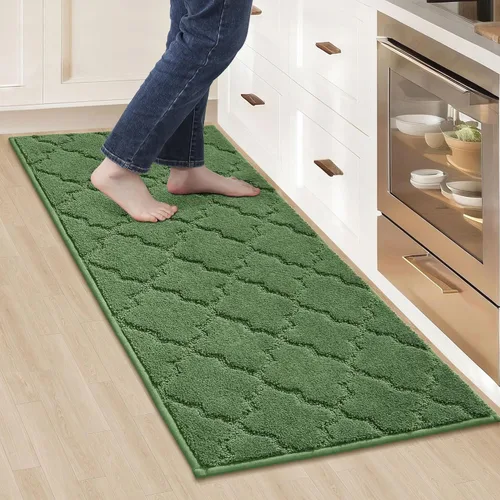 Miniatura 19 de COSY HOMEER Alfombras suaves de cocina [2 piezas] para el frente del fregadero súper absorbentes, tapetes y tapetes de cocina de 20 x 30 pulgadas/20