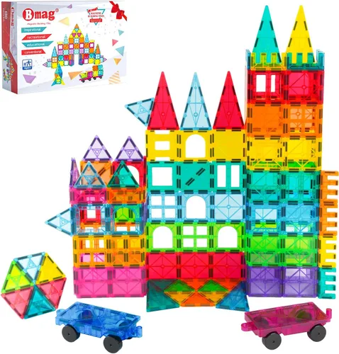 Miniatura 12 de Bmag Juego Magnético de Autos de 2 Piezas, Fichas de Construcción de Vehículos, Juguetes Magnéticos Compatibles con Fichas Magnéticas, Juguetes