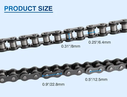 Miniatura 3 de Cadena de motocicleta 420 – 420 cadenas de rodillos estándar 132 eslabones + rompedores de cadena, se adapta a 50, 70, 90, 110 cc, 125 cc, Pit Dirt
