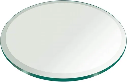 Miniatura 56 de Fab Glass - Mesa redonda de cristal de 48 in, grosor de 3/4 in, cristal pulido plano templado, Vidrio, Transparente