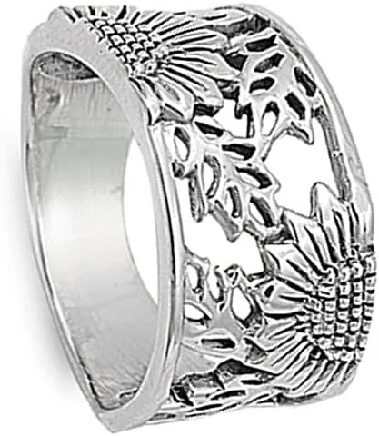 Miniatura 3 de Elige tu color de anillo de girasol de filigrana de plata esterlina, Metal, Sin gemas.