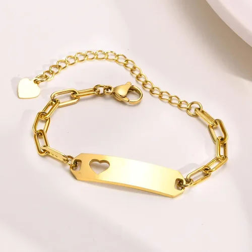 Miniatura 145 de Pulsera de barra para bebé: chapado en oro de 18 quilates, pulsera con placa de identificación personalizada para niños pequeños de mamá, nombre