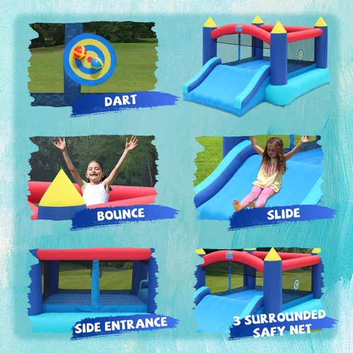 Miniatura 4 de Action Air - Casa de rebote inflable, castillo hinchable con soplador de aire, castillo para saltar con tobogán, castillo hinchable familiar
