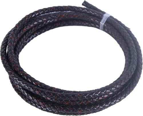 Miniatura 38 de KONMAY 2 yardas 8.0mm Cordón redondo de cuero trenzado auténtico marrón antiguo para corbata de bolo