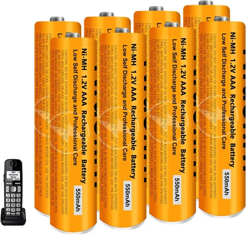 Miniatura 12 de Paquete de 4 baterías recargables AAA NI-MH para Panasonic, 1.2 V 550 mAh AAA baterías recargables para teléfonos inalámbricos Panasonic, controles