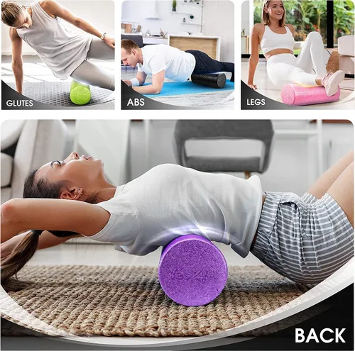 Miniatura 3 de Yes4All Rodillo de espuma EPP de alta densidad con respaldo redondo, rodillo de espuma de ejercicio para yoga, pilates y estiramientos, 12, 18, 24