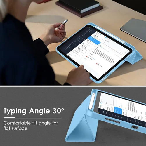 Miniatura 4 de ToaPoia - Funda para iPad (A16) de 11 pulgadas 2025/iPad 10.ª generación de 10.9 pulgadas 2022, cubierta protectora delgada con soporte triple