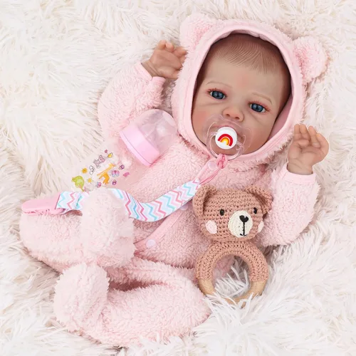 Miniatura 8 de WOOROY Muñecas Reborn de bebé realistas - Muñeca recién nacida de 20 pulgadas para bebé niña con cuerpo suave y pesado, juguete de regalo para niños