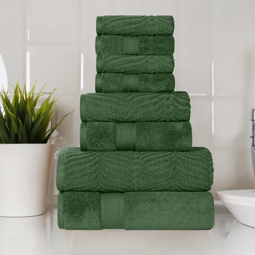 Miniatura 40 de Superior Juego de toallas surtidas de algodón Chevron de 12 piezas, cero torsión, secado rápido, artículos esenciales para el hogar, ducha, spa