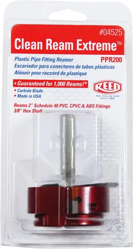 Miniatura 4 de Reed Tool PPR200 Clean Ream Extreme con eje hexagonal de 3/8 pulgadas, cabeza de 2 pulgadas y herramienta REED PPR150 Clean Ream Extreme con eje