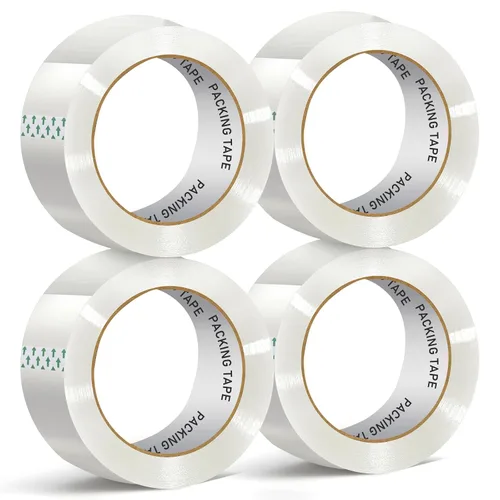 Cinta de embalaje transparente, repuestos de cinta de embalaje resistente, 2 pulgadas x 65 yardas, cinta de envío de cinta de correo para envío,