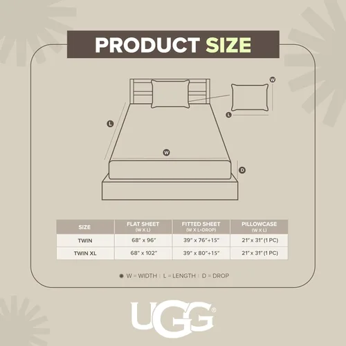 Miniatura 8 de UGG Juego de sábanas de lujo de 3 piezas, tamaño individual, refrescante, con bolsillos profundos, ropa de cama de alta calidad con 1 funda de Gris