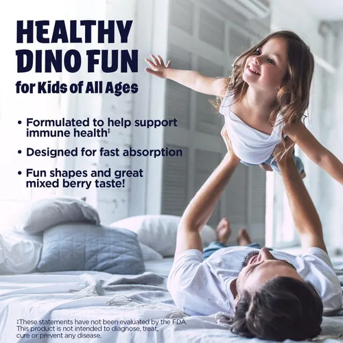 Miniatura 4 de KAL Dinosaurios de saúco de zinc para niños, suplemento de apoyo inmunológico* para niños con bayas de saúco Sambucus, bayas mixtas de disolución