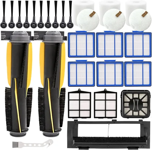 Pieza de repuesto para Shark IQ R101AE RV1001AE AV912S RV913S AV1010AE RV1000 AV970 AV1002AE, 2 cepillos principales, 1 cubierta, 10 cepillos