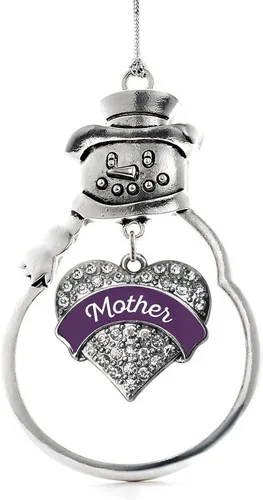 Miniatura 122 de Inspired Silver - Big Sis - Adorno de Navidad plateado - Adorno de árbol de Navidad con dije de corazón con circonita cúbica - Decoración colgante
