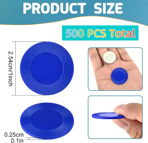 Miniatura 2 de Coopay 500 fichas de póquer de plástico, fichas de bingo de 1 pulgada, contadores de aprendizaje a granel, juego de cartas de póquer, marcadores