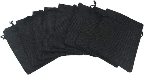 Miniatura 2 de 50 bolsas de regalo de arpillera con cordón de 2.7 x 3.5 pulgadas, bolsas de yute para joyas, bolsas de lino, Halloween, bodas, fiestas, bolsas