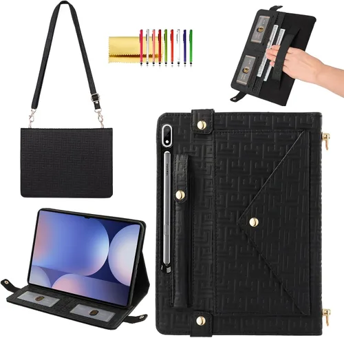 Miniatura 84 de Bolso Funda para Samsung Galaxy Tab S10 FE/S9 FE 10.9"/S9/S8/S7 11", Techcircle Folio con Soporte Cruzado, Billetera con Ranura para Lápiz S Pen