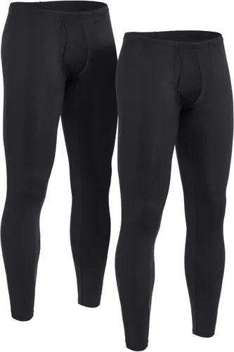 Miniatura 2 de TSLA Pantalones de ropa interior térmica para hombre, leggings largos con forro polar cálido, capa base de invierno