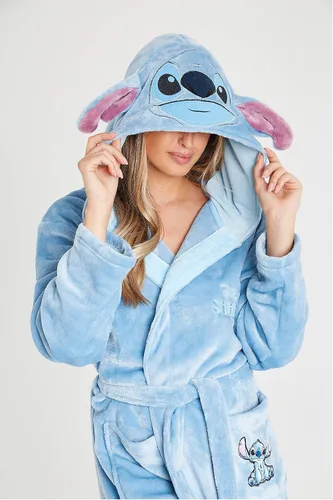 Miniatura 2 de Disney Robes for Women, Lilo and Stitch Bath Robes, Fleece Bathrobe with Hood, Soft Polyester