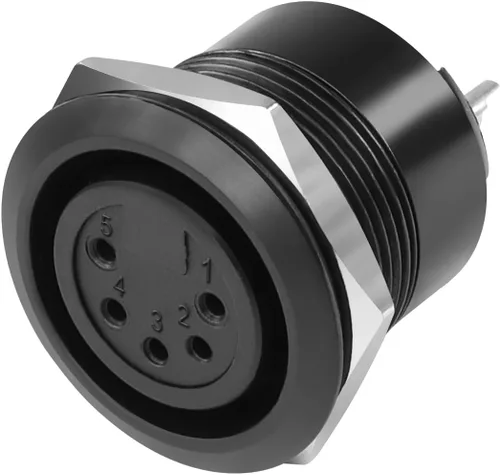 QIANRENON Adaptador de soldadura de fijación con rosca XLR de 5 pines XLR hembra a terminal de soldadura, conector redondo de 5 polos XLR DMX Mount