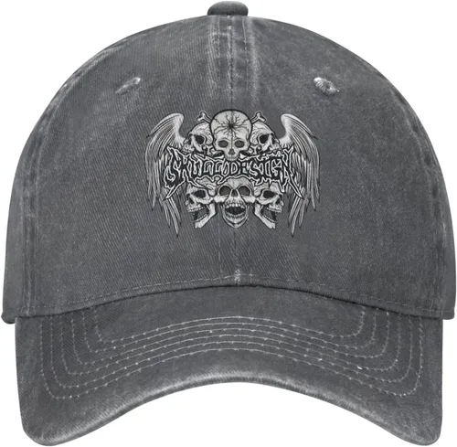 Miniatura 2 de Cowboy Hat Trendy Hats for Man and Women Djustable Four Season Outdoor Baseball Cap of Hell Skull with Angel Deep Heather