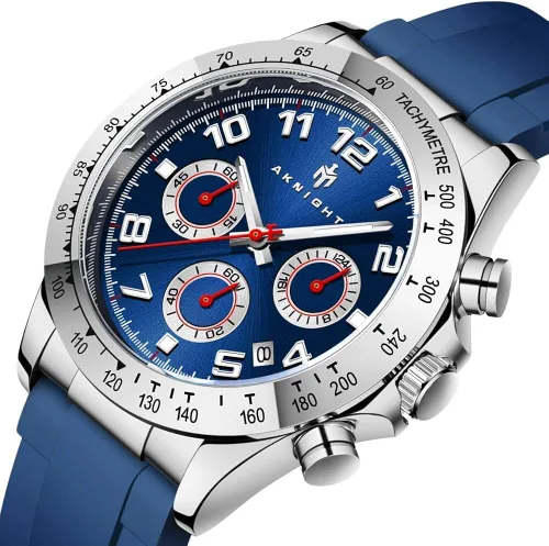 Miniatura 2 de AKNIGHT Men Watch Watch for Men Chronograph Analog Quartz Waterproof Wrist Watches Fashion Business Classic Watch, Easy Read Dress Watch Auto Date