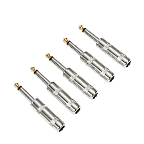 Miniatura 8 de Enchufe de ángulo recto de 90 grados de audio de 1/4 pulgadas, conector de soldadura TS mono macho resistente de 0.250 in para cables de altavoz