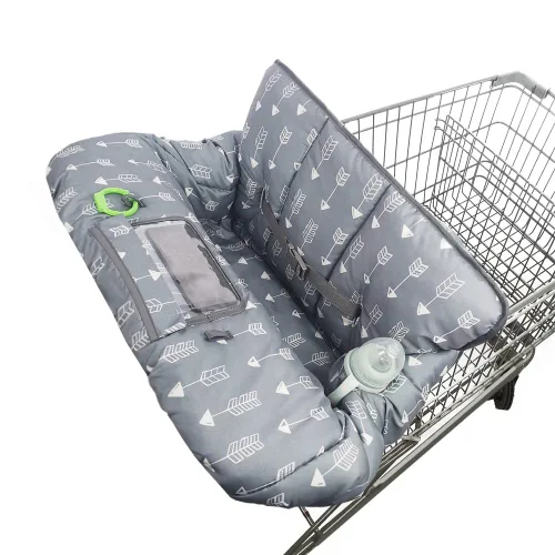 Miniatura 7 de RHYDEER Funda para carrito de compras para bebés - cubierta para silla alta, diseño de minky punteado, multi en 1, protección 360, enrollable