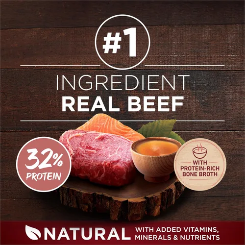 Miniatura 3 de Purina ONE Alimento seco natural para perros con alto contenido de proteínas, True Instinct con carne de res real y salmón con caldo de huesos