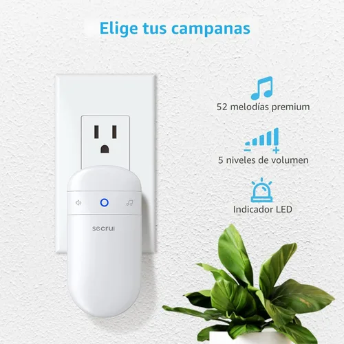 Miniatura 3 de Timbre de puerta, timbre de sensor de puerta para puertas abiertas – Timbre de puerta con alcance de operación de 150 metros 52 timbres Volumen