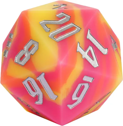 Miniatura 16 de Silicona D20 de 2.165 in, dados individuales de 20 caras gigantes D20 D20, colores camuflaje, tacto suave y cómodo, gorila perfecta