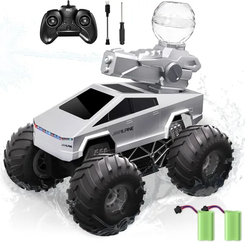 Auto de control remoto anfibio, camión monstruo 1:16, juguetes para niños a control remoto, camiones RC impermeables de 2.4 GHz, auto RC todoterreno