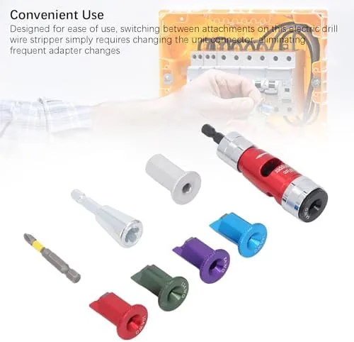 Miniatura 3 de Sonew Juego de herramientas de pelacables de taladro eléctrico para cables duros sólidos 6, 8, 10, 12, 14 AWG