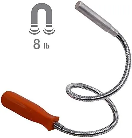 Miniatura 2 de SUPERYO Herramienta de recogida magnética flexible de 8 libras, palo de recuperación flexible, regalos para hombres (23.6 pulgadas de longitud)