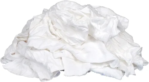 Miniatura 3 de Paños de tela de playera reciclada, color blanco, de Buffalo Industries , Bolsa de .45 k, Blanco