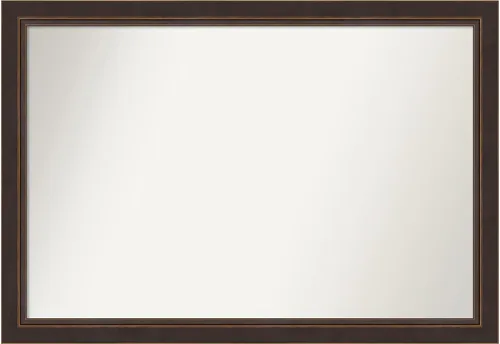 Miniatura 132 de Amanti Art Espejo de baño de bronce para sobre el fregadero, 24 x 24 pulgadas, espejo cuadrado de bronce Lara para tocador, marco de madera