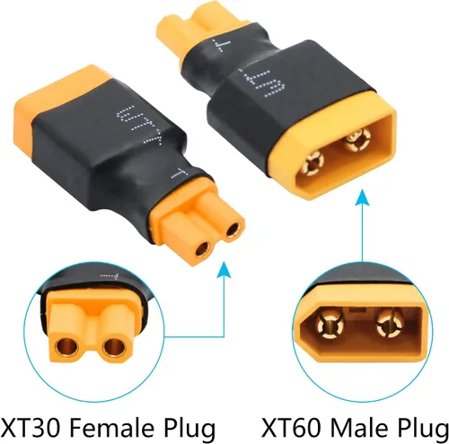 Miniatura 4 de 2 pares de adaptadores XT60 a XT30 macho hembra, XT30 a XT60 conector inalámbrico enchufe para RC FPV Drone Car Lipo NiMH cargador de batería ESC