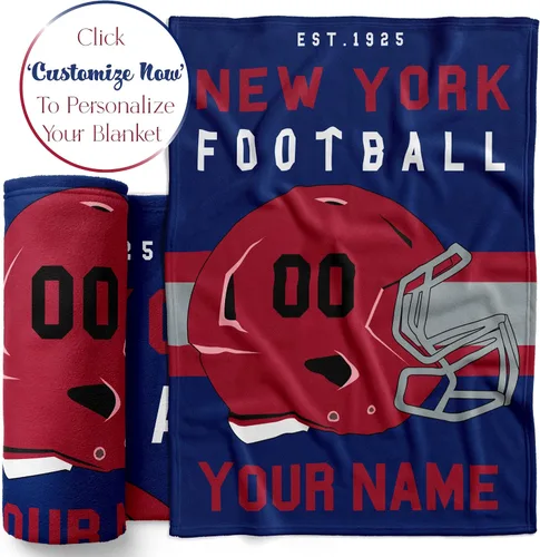 Miniatura 53 de Manta personalizada para fanáticos del fútbol americano – Se envía al día siguiente – Hecha en Estados Unidos – Manta de vellón personalizada