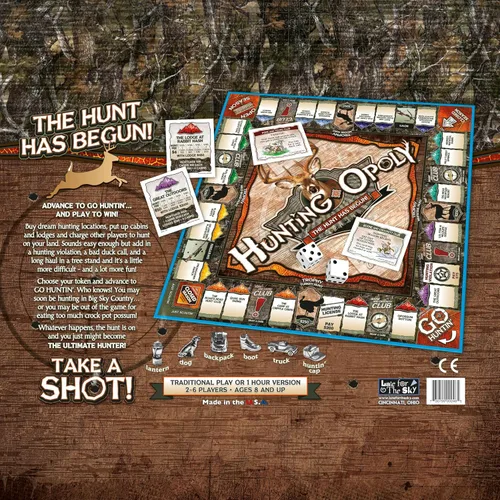 Miniatura 5 de Late for The Sky Juego de mesa Hunting-Opoly - Juego de comercio de propiedades familiares de estrategia de caza para 2 a 6 jugadores, mayores de 8