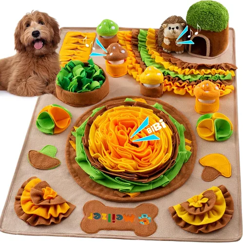 Miniatura 7 de Alfombrilla de Olfato para Perros Alfombrilla de Rompecabezas de Erizo para Perros Grande Alfombrilla de Olfateado con Setas Chistosas Alfombrilla