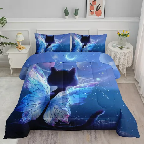 Miniatura 11 de Axolotl Juego de edredón Kawaii de tamaño individual, ropa de cama de animales lindos para niñas y niños, edredón colorido de dibujos animados