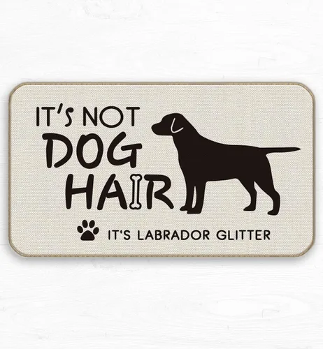 Znzd Tapete decorativo divertido con purpurina «It's Not Dog Hair It's Labrador», para puerta delantera, entrada al aire libre, granja, rústico,
