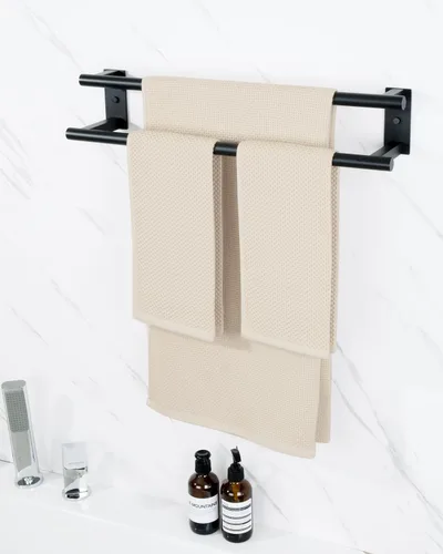 Miniatura 6 de Alise Toallero doble para baño, soporte para toallas de pared de 24 pulgadas, toalleros para baño, colgador de toallas de acero inoxidable SUS304