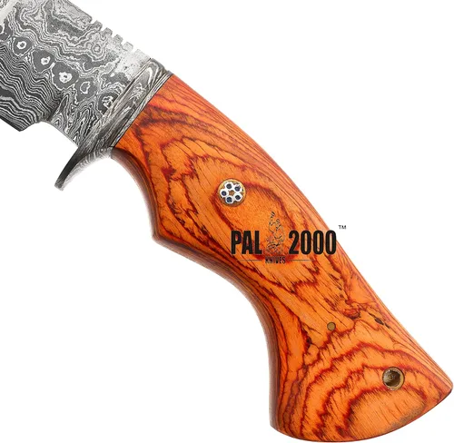 Miniatura 6 de PAL 2000 KNIVES Cuchillo de caza hecho a mano de acero de Damasco de 10 pulgadas - Mango de madera con funda 2060