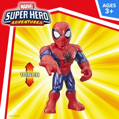 Miniatura 3 de Playskool Heroes Mega Mighties Marvel Super Hero Adventures Web Warriors Paquete de 3, Spider-Man, Kid Arácnido, Rinoceronte de Marvel, figuras