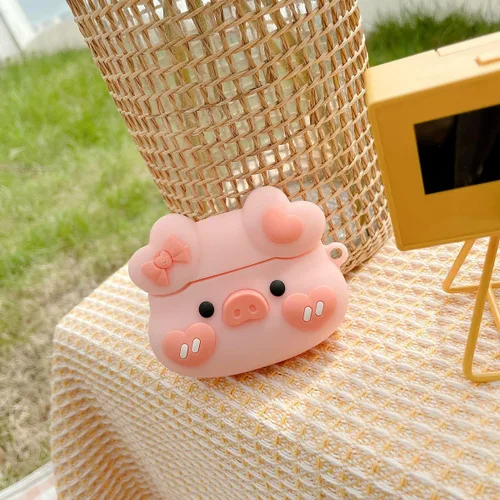 Miniatura 8 de para AirPod 2/1 Funda de Cubierta, Linda Funda de AirPods de Cerdo 3D de Dibujos Animados para 1ª y 2ª Generación, Funda Protectora de Silicona
