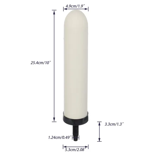 Miniatura 2 de HUI NING Vela de filtro de cerámica de repuesto de 10 pulgadas con carbón activado para sistema de filtro de agua por gravedad de encimera, cubo