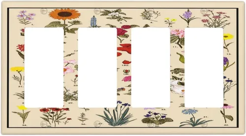Miniatura 12 de Placa de cubierta de tomacorriente con diseño de mariposa, placas decorativas de pared, 1 gang, cubiertas de enchufes eléctricos, placa frontal Arte