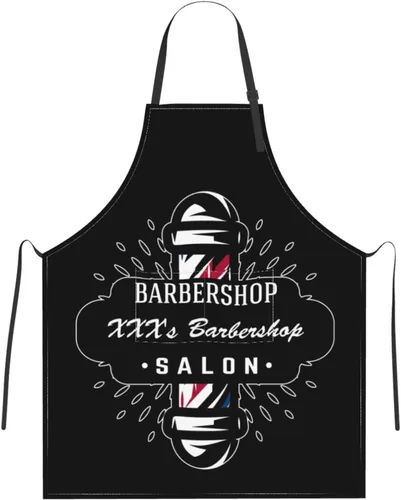 Miniatura 9 de Delantal de barbería personalizado para hombres y mujeres, delantal de peluquería con texto personalizado con bolsillos, delantal personalizado